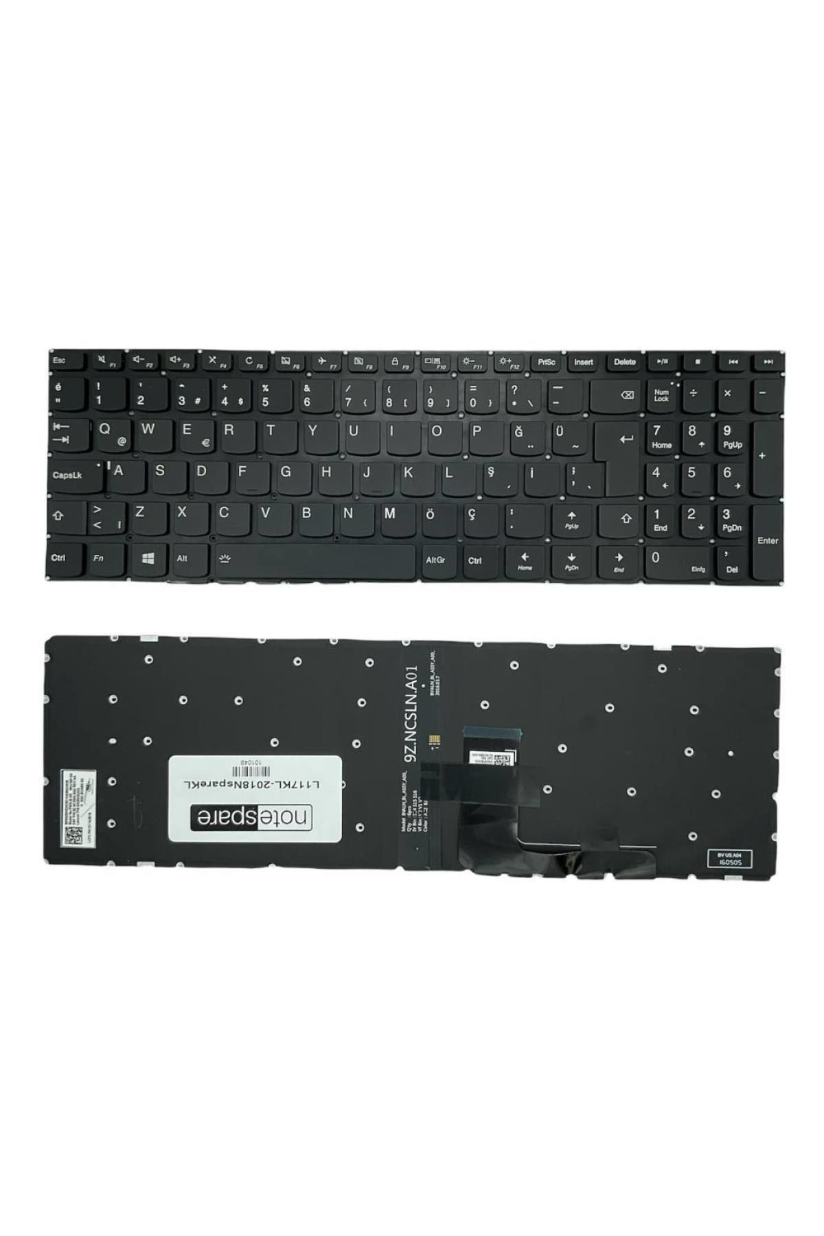 Lenovo ile Uyumlu V310 80T300TETX Notebook Klavye Işıklı Siyah TR
