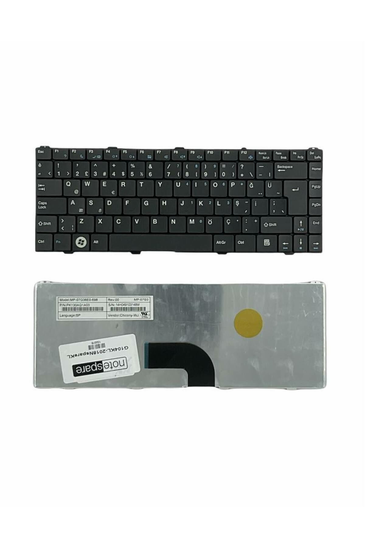 Grundig ile Uyumlu GNB 1445 A2 MT, GNB 1445 A2 P6, GNB 1445 A3 P6 Notebook Klavye Siyah TR