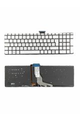 Hp ile Uyumlu Pavilion 15-bc302nt, 15-bc303nt, 15-bk000nt Işıklı Klavye Gümüş Gri TR