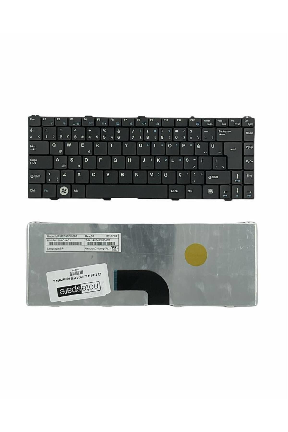 Grundig ile Uyumlu SG-28120-28A, SG-37400-28A Notebook Klavye Siyah TR