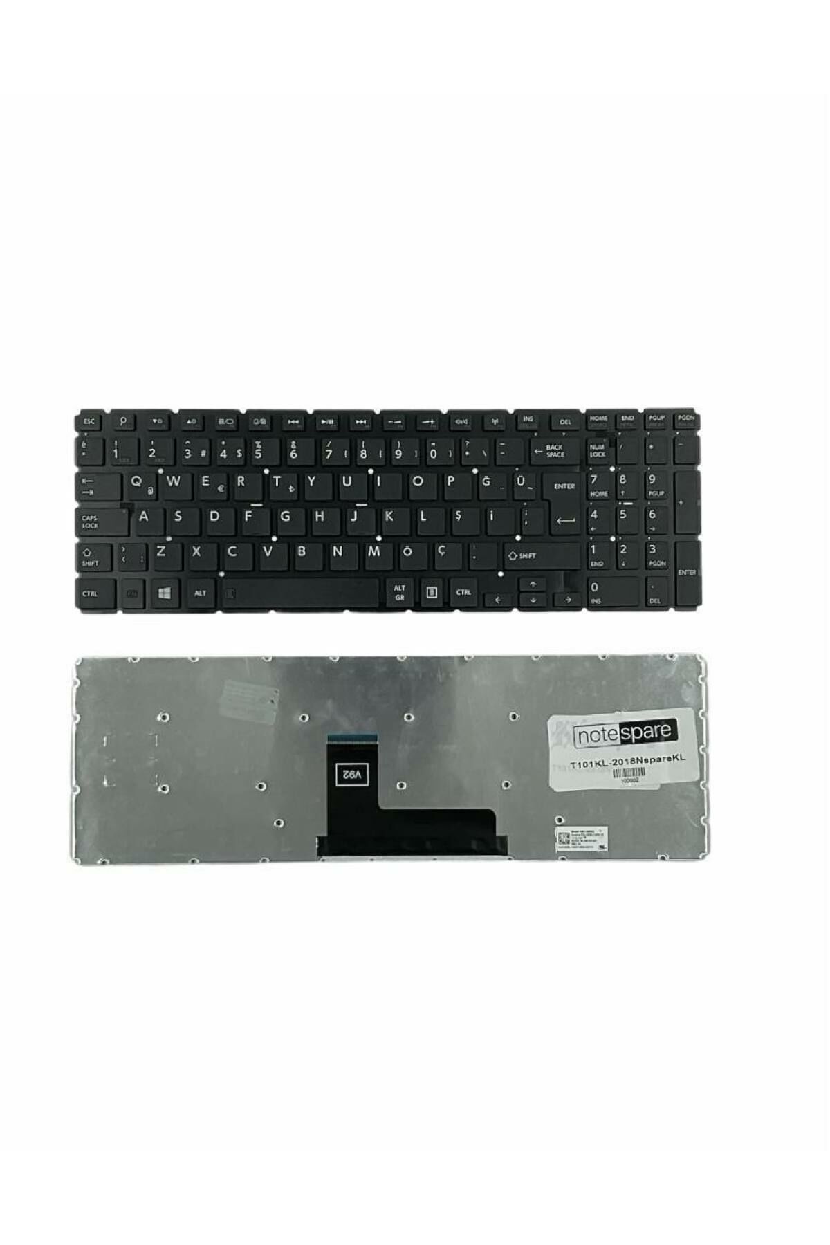 Toshiba ile Uyumlu Satellite L50-B-123, L50-B-124, L50-B-125, L50-B-126 Notebook Klavye Siyah TR
