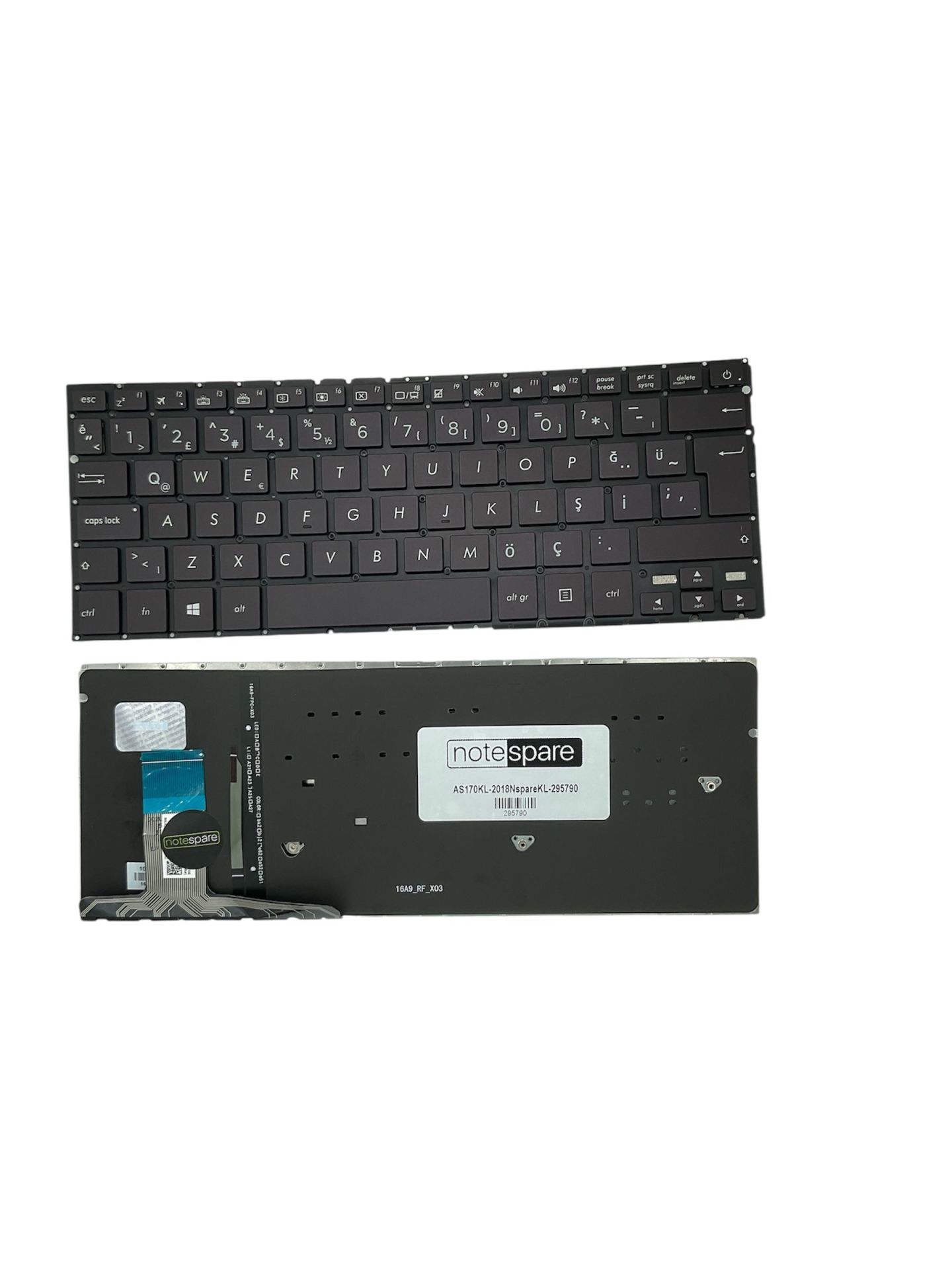 Asus ile Uyumlu Zenbook 90NB0CW1-R30250, ASM16A96TQJ528 Notebook Klavye Işıklı Siyah TR