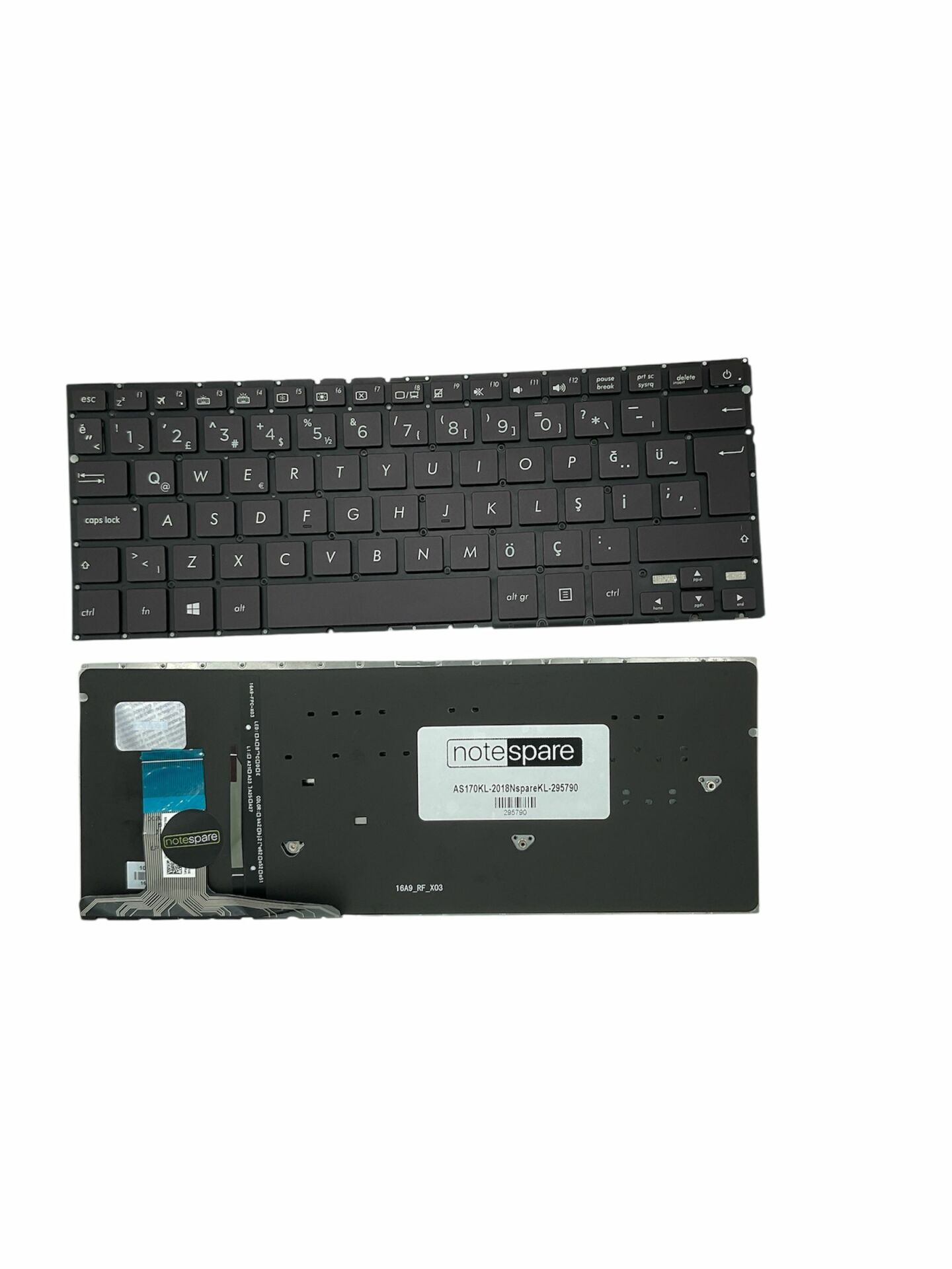 Asus ile Uyumlu Zenbook UX330CA-FB105T, UX330UA-FC065T Notebook Klavye Işıklı Siyah TR