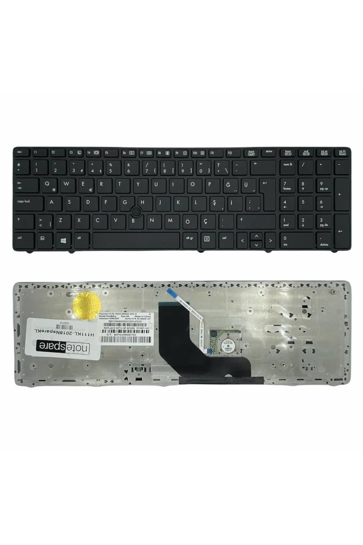 Hp ile Uyumlu ProBook 6560b, 6570b, 6575b Notebook Klavye Siyah TR
