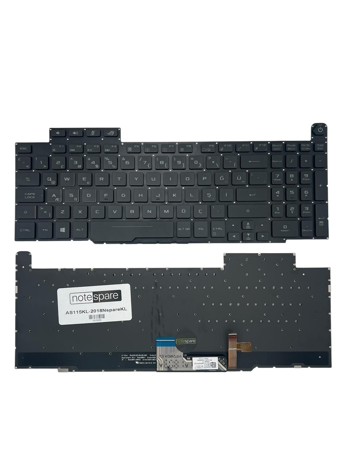 Asus ile Uyumlu ROG 0KN1-4L2TU1118155000042 TR Notebook Klavye Işıklı Siyah TR