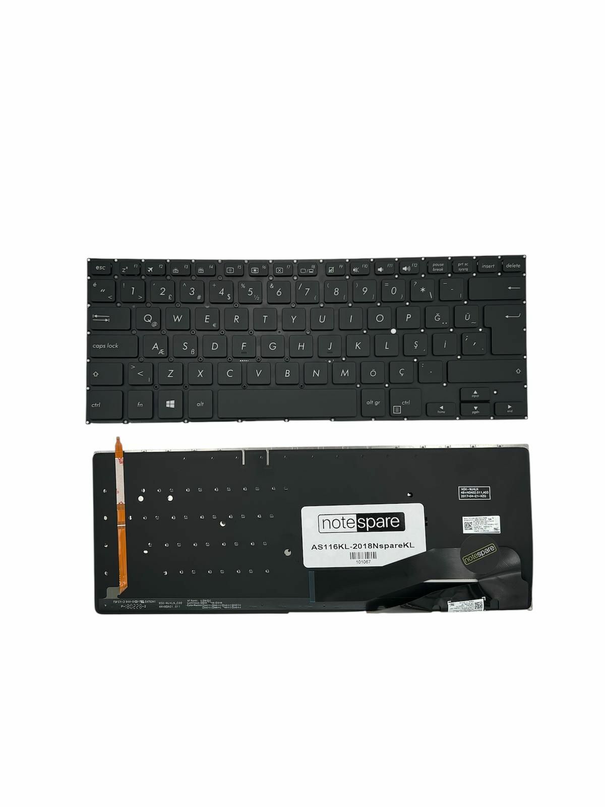 Asus ile Uyumlu TP410UF, TP410UA, TP410UR Notebook Klavye Işıklı Siyah TR