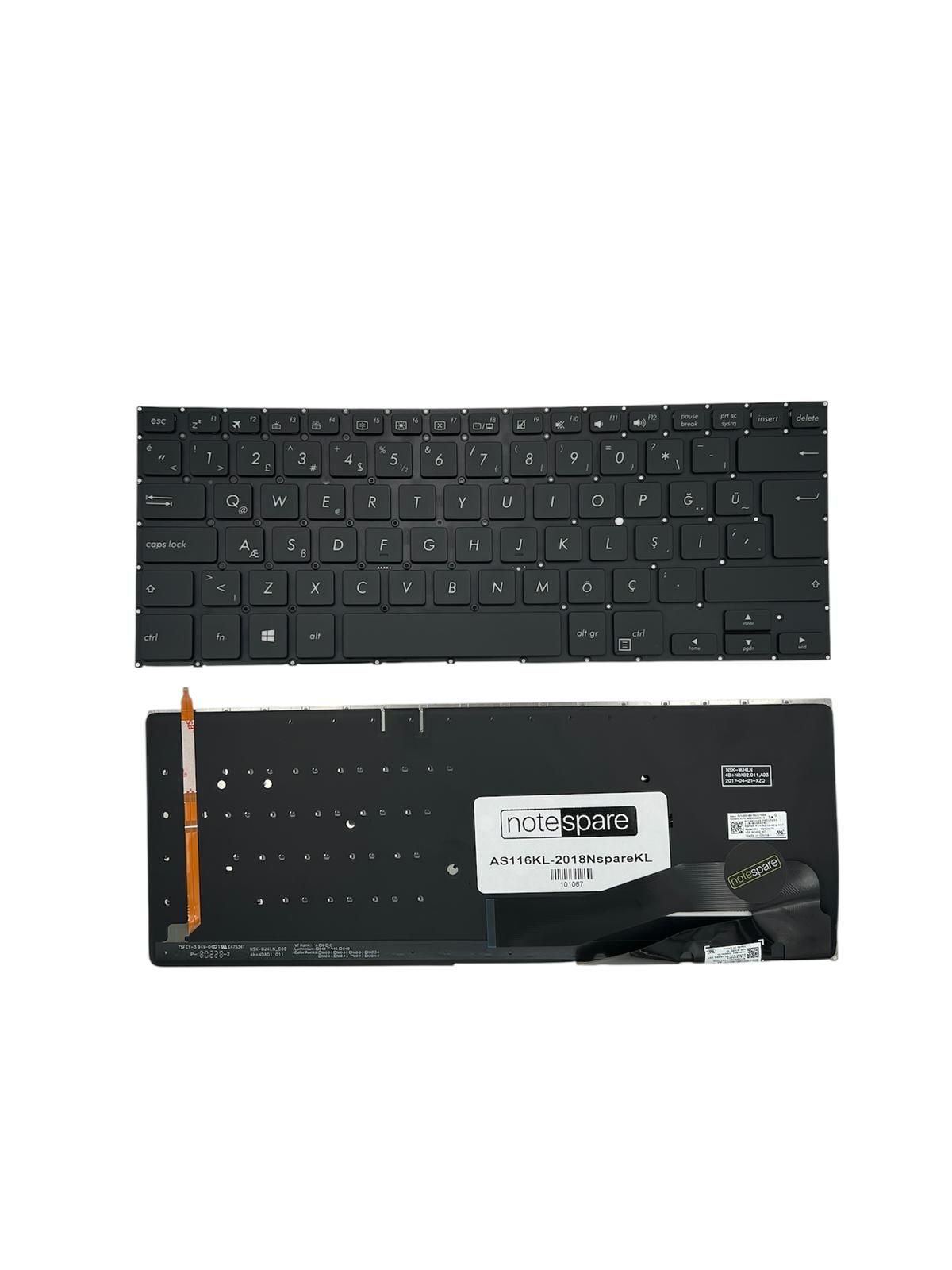 Asus ile Uyumlu TP410UR-EC123T, TP410UR-EC157T Notebook Klavye Işıklı Siyah TR