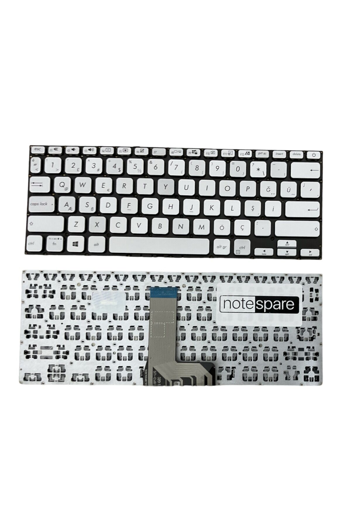 Asus ile Uyumlu X409FA-BV659, X409FA-BV660, X409FA-BV669 Notebook Klavye Gümüş Gri TR