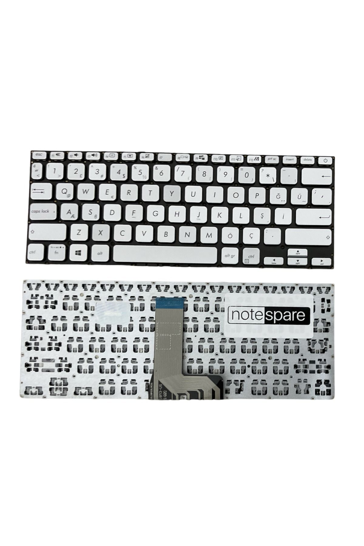 Asus ile Uyumlu X409JA-BV062, X409JB-EK003 Notebook Klavye Gümüş Gri TR