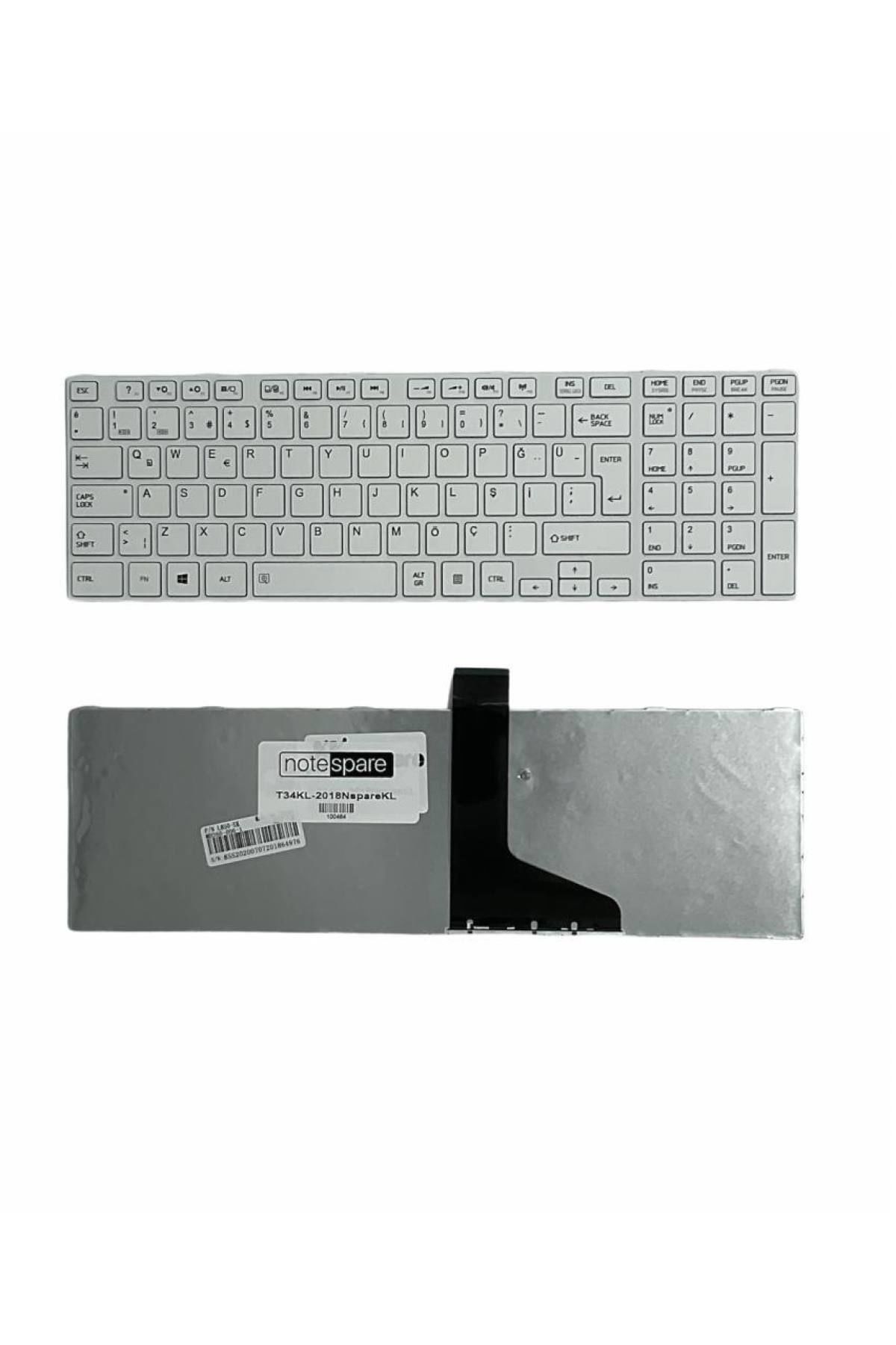 Toshiba ile Uyumlu Satellite P855-341, P855-348, P855-349, P855-34C Notebook Klavye Beyaz TR