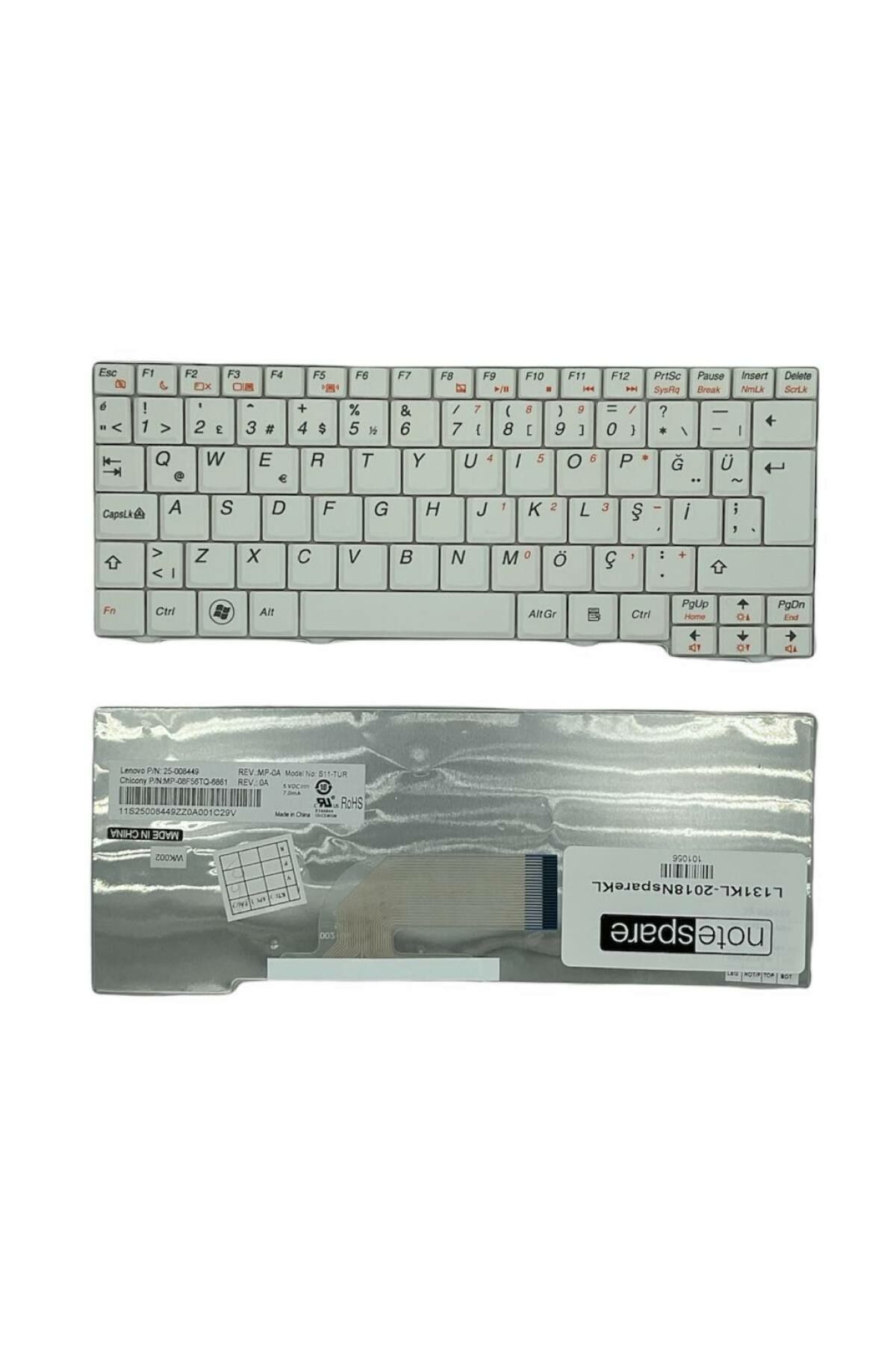 Lenovo ile Uyumlu V103802AK1, V103802AS1, V103803-2BS1-US Notebook Klavye Beyaz TR