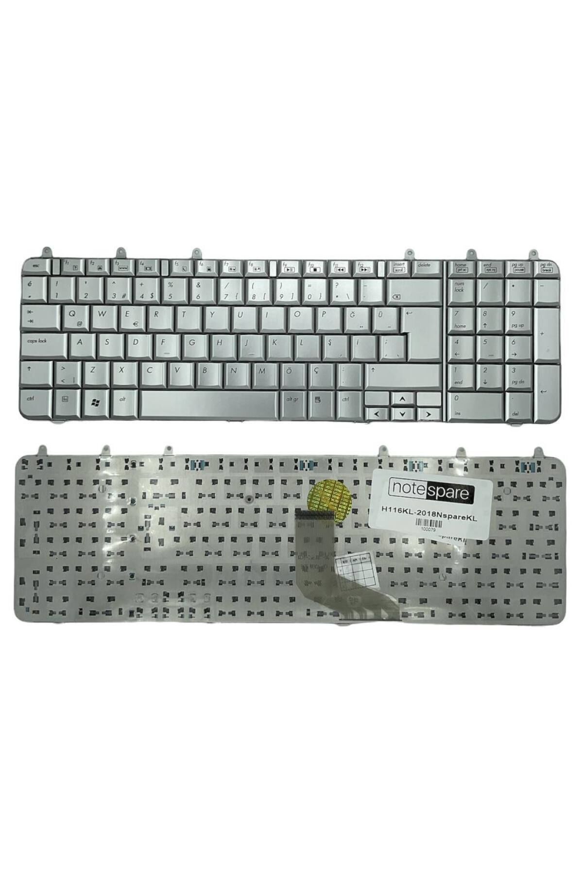 Hp ile Uyumlu Pavilion DV7-1080ET, DV7-1090ET, DV7-1092ET, DV7-1095ET Notebook Klavye Gümüş Gri TR