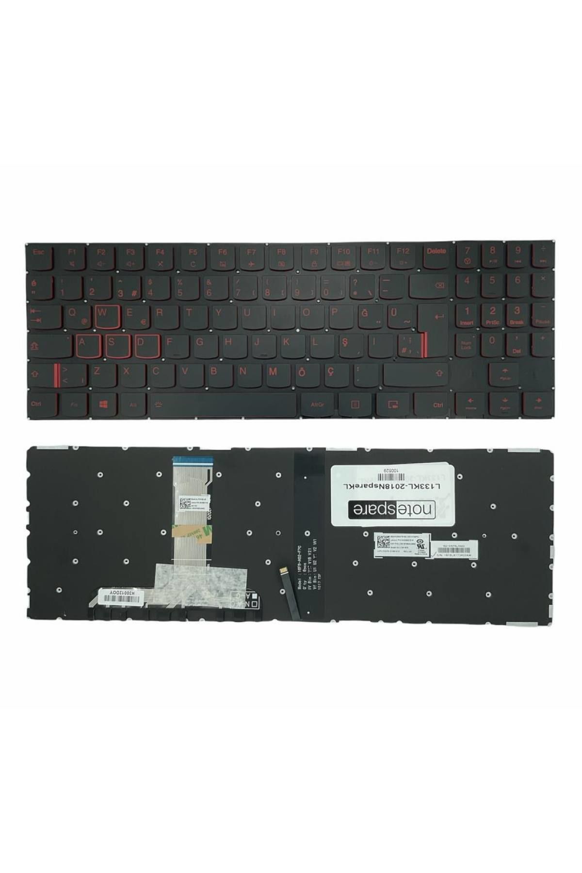 Lenovo ile Uyumlu Legion Y540-15IRH 81SX0034TX Notebook Klavye Işıklı Siyah TR