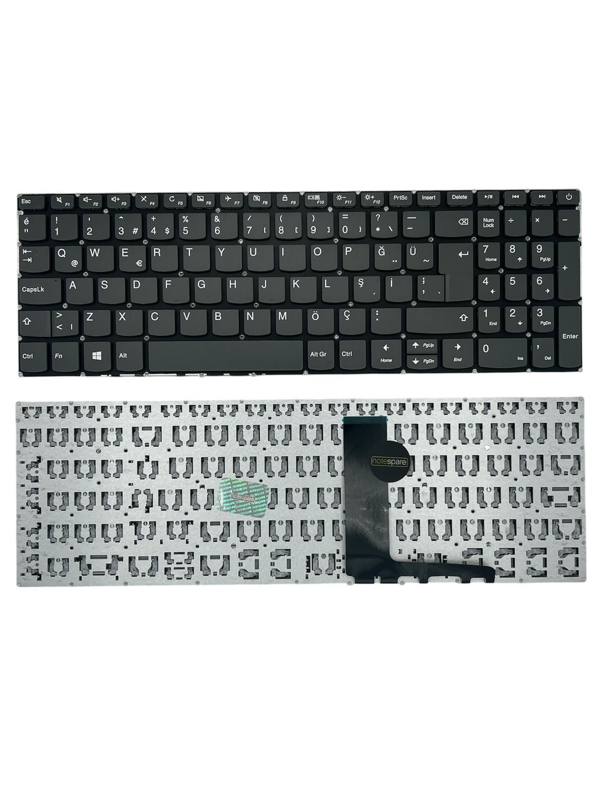 Lenovo ile Uyumlu 5CB0R16701, 5CB0R16703 Klavye Füme TR Power Tuşlu Versiyon
