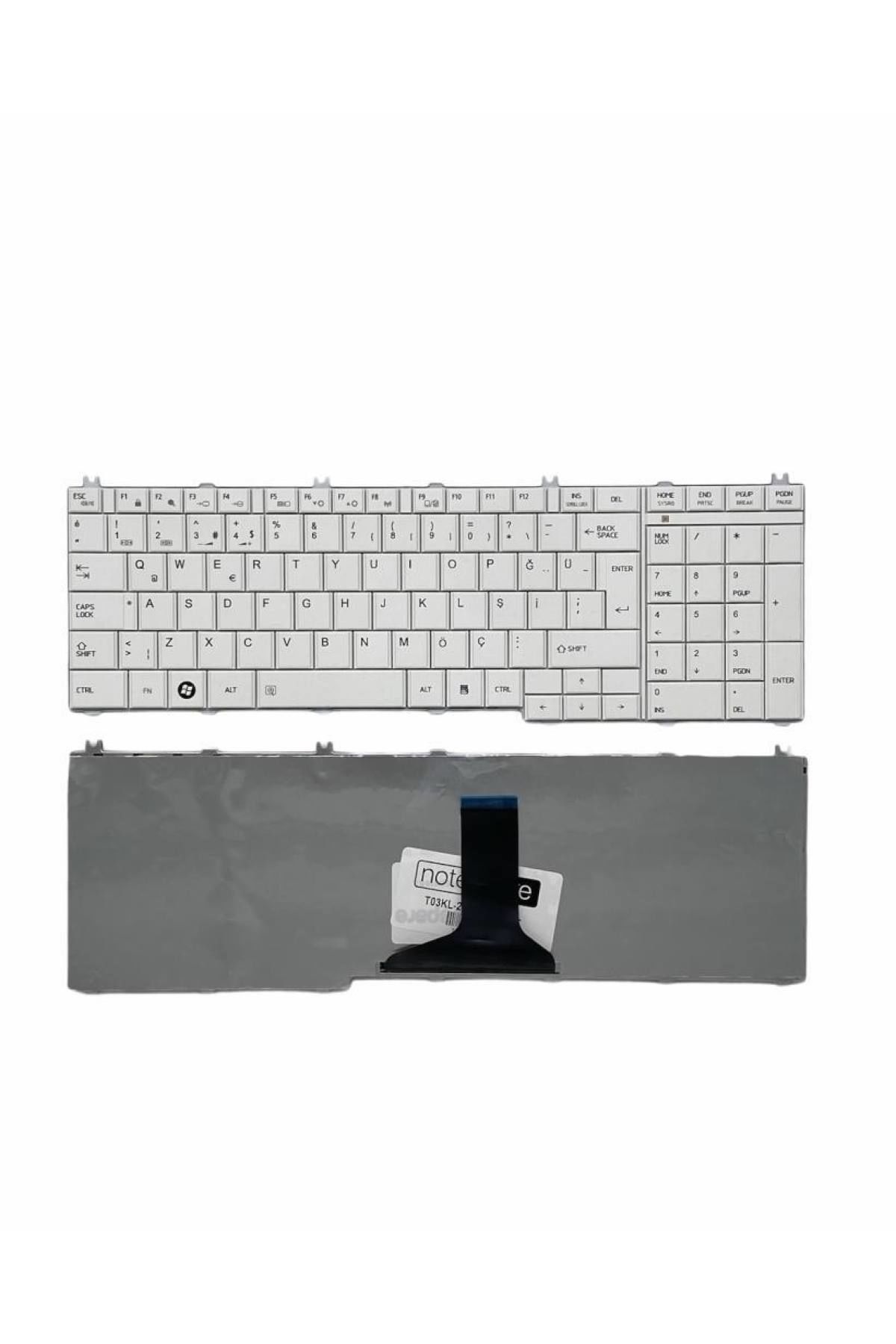 Toshiba ile Uyumlu Satellite Pro L770-109, L770-10T, L770-112 Notebook Klavye Beyaz TR