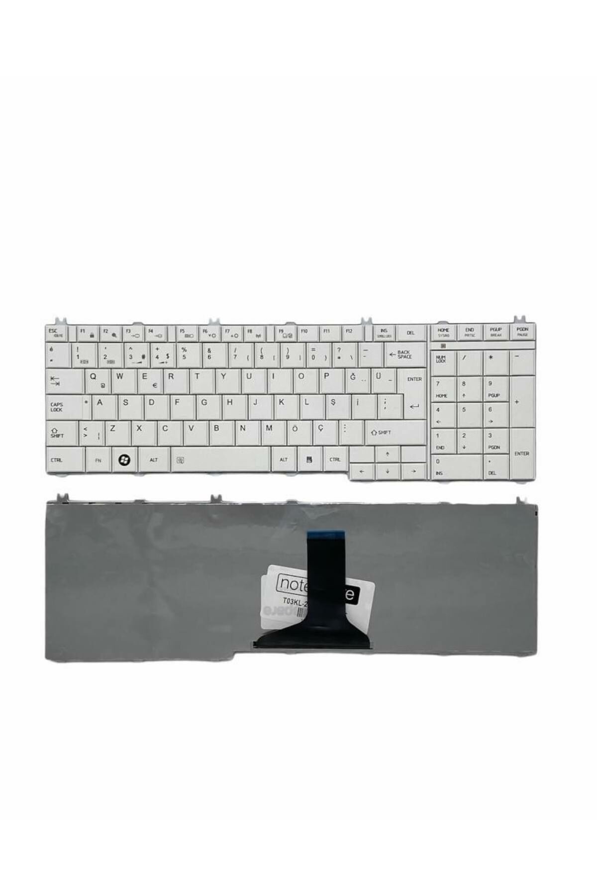 Toshiba ile Uyumlu TN0GQ, TN1GQ, TN1GQ 1, TN1SC, TN1SQ Notebook Klavye Beyaz TR