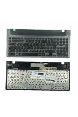 Samsung ile Uyumlu NP550P5C-T01TR, NP550P5C-T03TR Yarım Üst Kasa Klavye Siyah TR