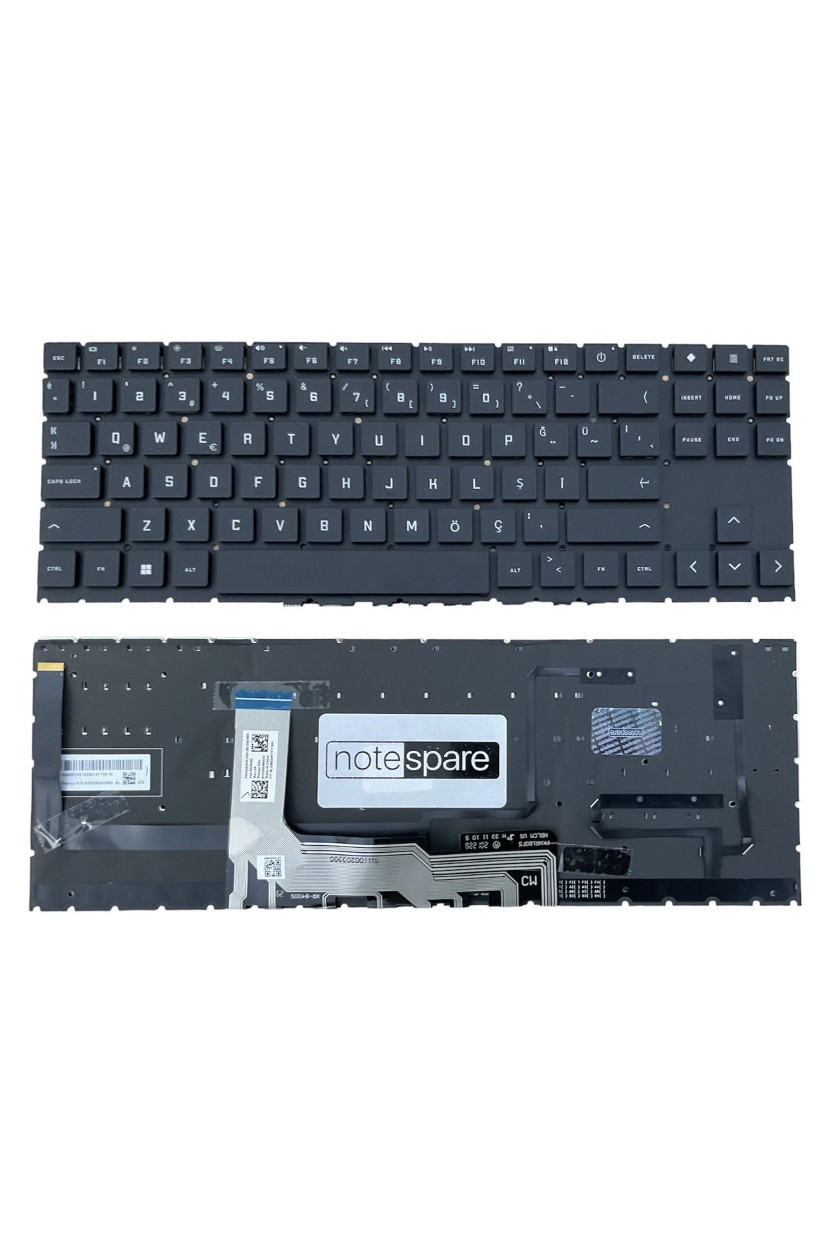Hp ile Uyumlu Omen 15-ek0009nt (235R1EA), 15-ek0013dx (2A137UA) Klavye RGB Işıklı Siyah TR