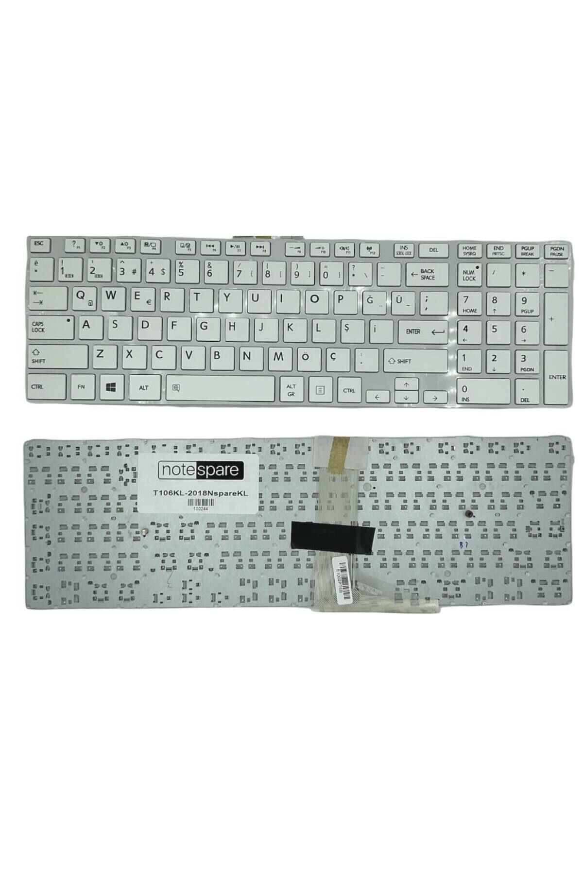 Toshiba ile Uyumlu Satellite C50D-A-10T, C50D-A-10U, C50D-A-10W Notebook Klavye Beyaz TR
