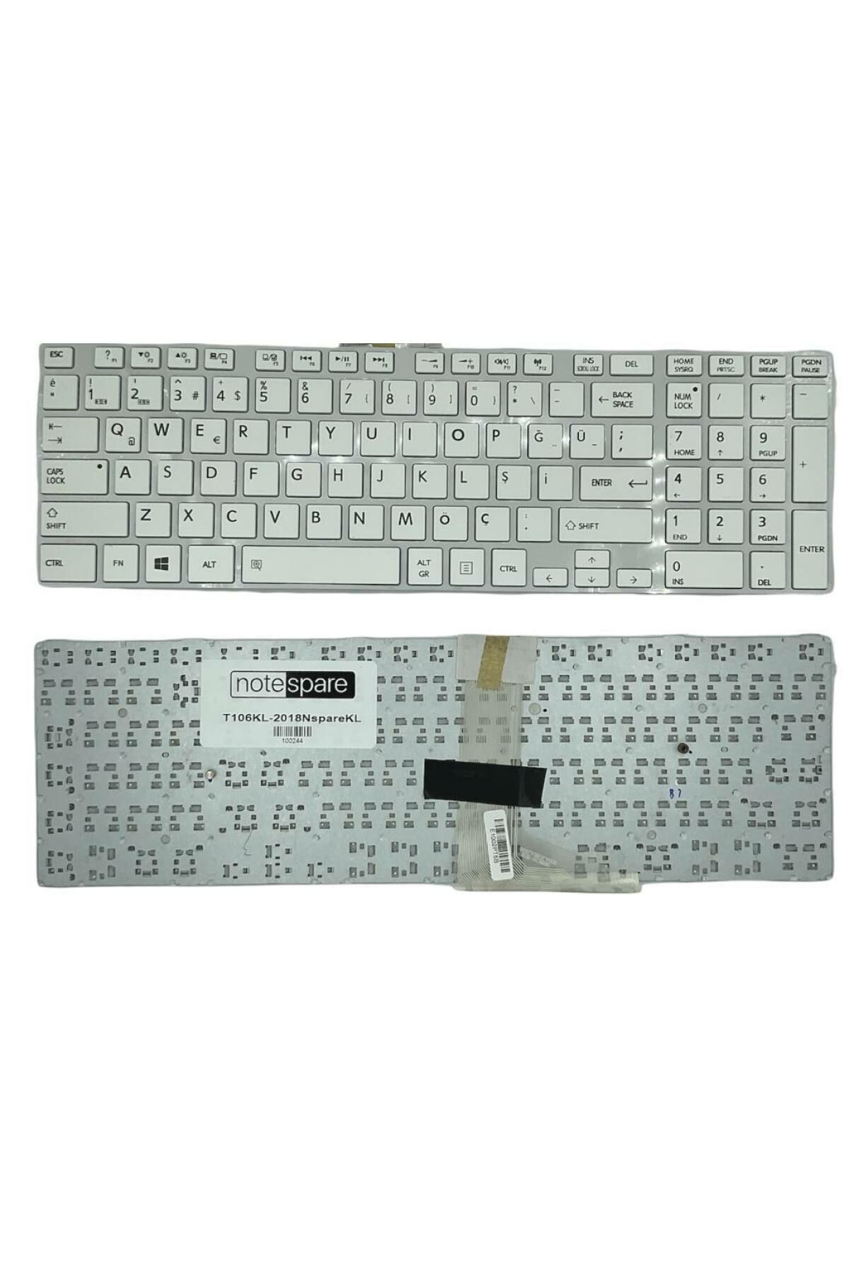 Toshiba ile Uyumlu Satellite L50T-A-11K, L50T-A-11X, L50T-A-120 Notebook Klavye Beyaz TR