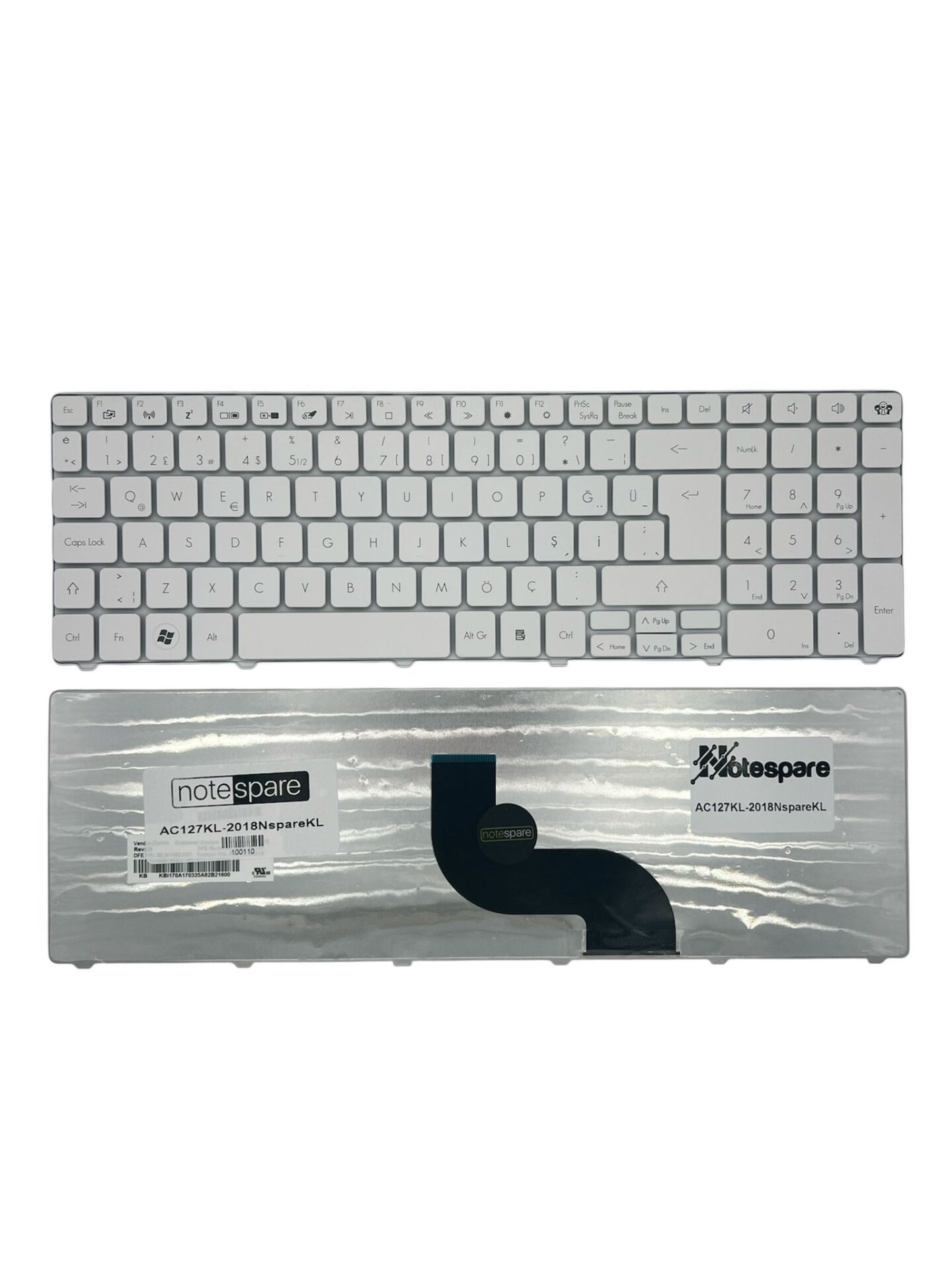 Acer ile Uyumlu Aspire 5749Z, 5749ZG, 5750G, 5750TG, 5750Z, 5750ZG Notebook Klavye Beyaz TR