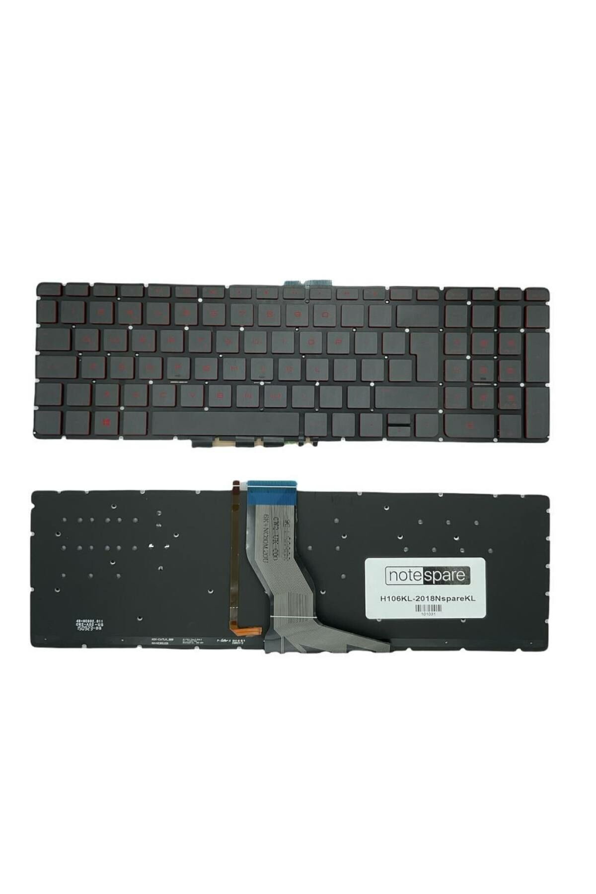 Hp ile Uyumlu 15-aw003nt (X5W84E), 15-aw004nt (X7G84EA) Notebook Işıklı Klavye Siyah TR