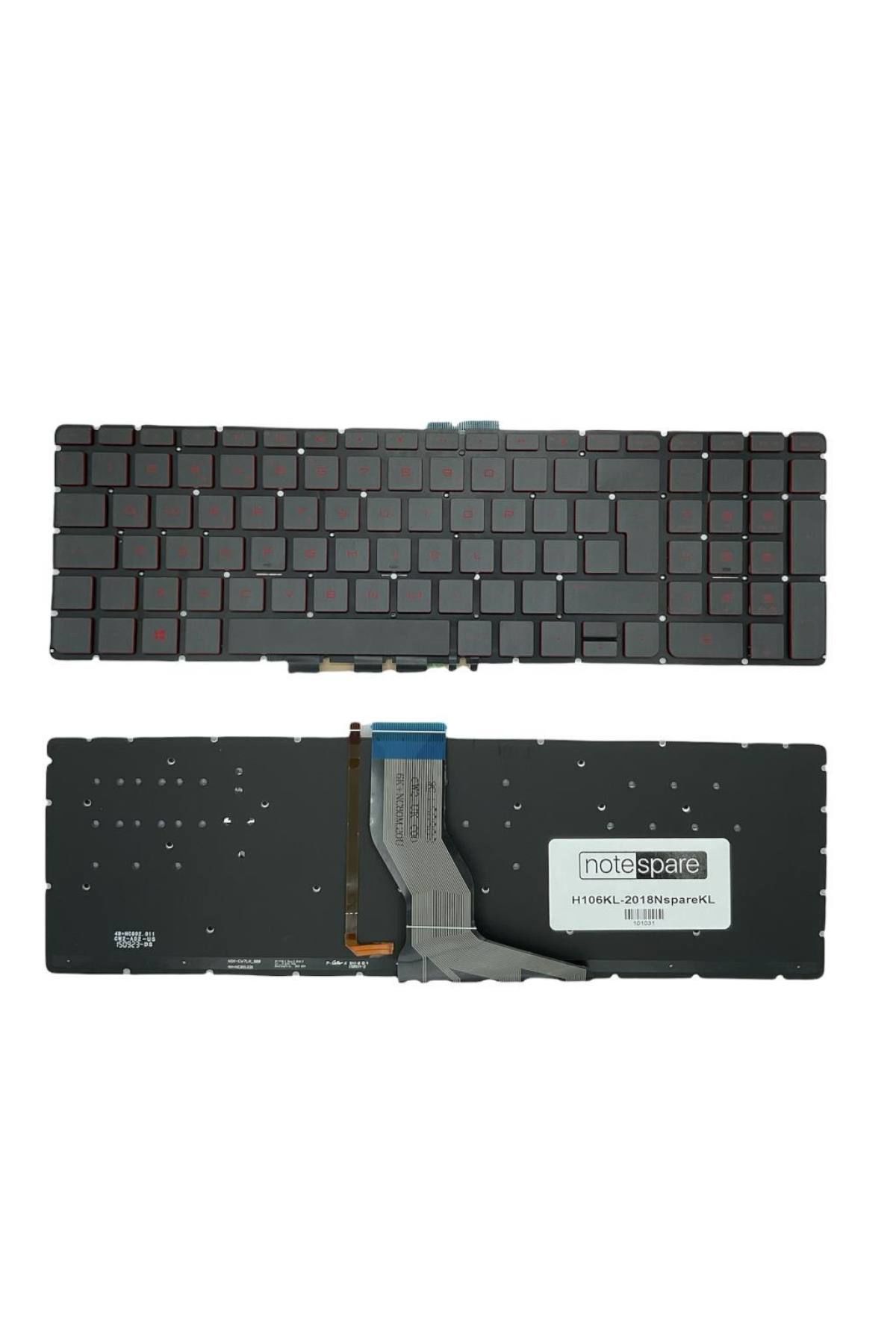 Hp ile Uyumlu 15-bc016nt (Z5A01EA), 15-bc017nt (1BV33EA) Notebook Işıklı Klavye Siyah TR