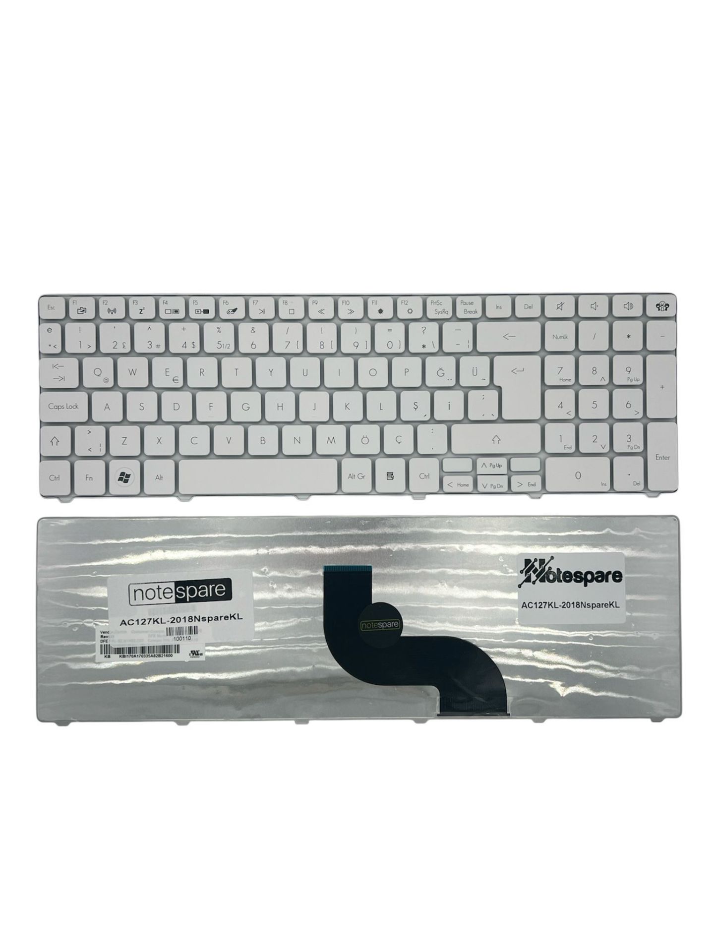 Acer ile Uyumlu Aspire 7750G, 7750ZG, 7751G, 7751ZG, 7752G Notebook Klavye Beyaz TR