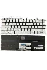 Hp ile Uyumlu Pavilion 14-dw, 14-dw000 Klavye Işıklı Gümüş Gri TR Küçük Enter Versiyon