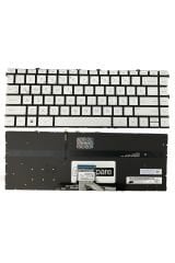 Hp ile Uyumlu Pavilion x360 14-dv0012nt (2W6K4EA) Klavye Işıklı Gümüş Gri TR Küçük Enter Versiyon
