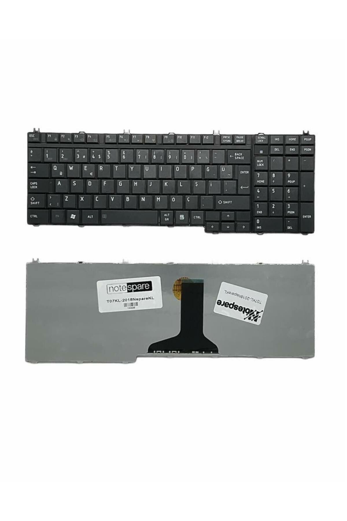 Toshiba ile Uyumlu Satellite A350D-20N, A500-132, A500-133, A500-134 Notebook Klavye Siyah TR