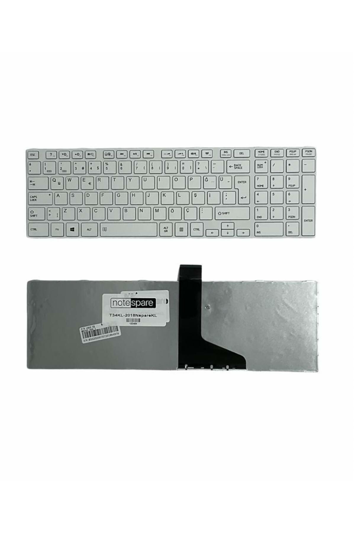 Toshiba ile Uyumlu 9Z.N7TSU.00G, 9Z.N7TSU.101, 9Z.N7TSU.401, 9Z.N7TSU.40T Notebook Klavye Beyaz TR