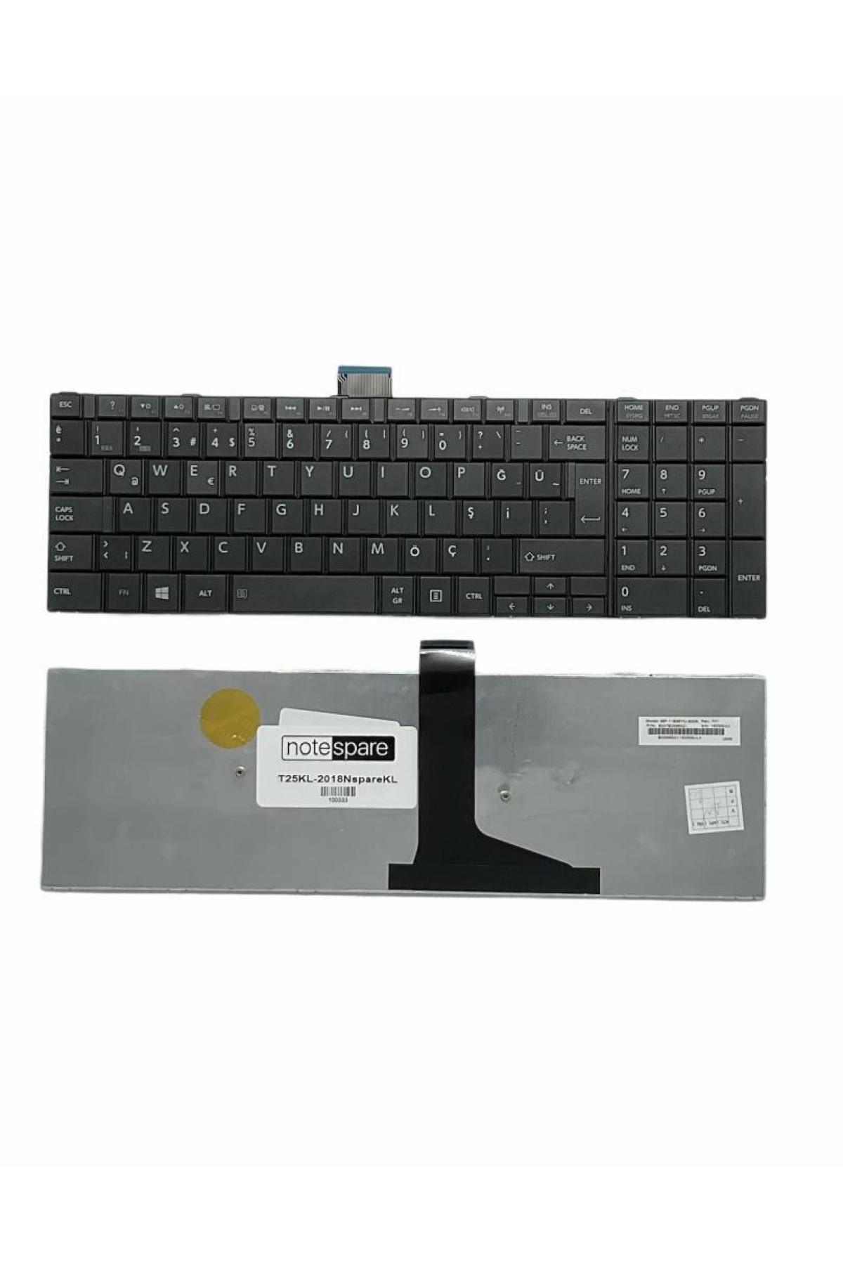 Toshiba ile Uyumlu Satellite C75-A, C75D-A, L50-A, L50D-A Notebook Klavye Siyah TR