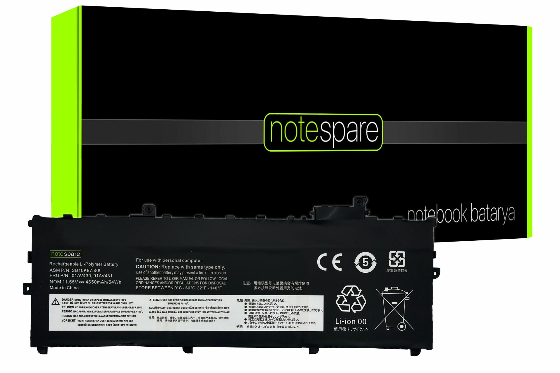 Lenovo ile Uyumlu Thinkpad X1 Carbon 5Th Gen 20Hr002Ntx Notebook Batarya Pil