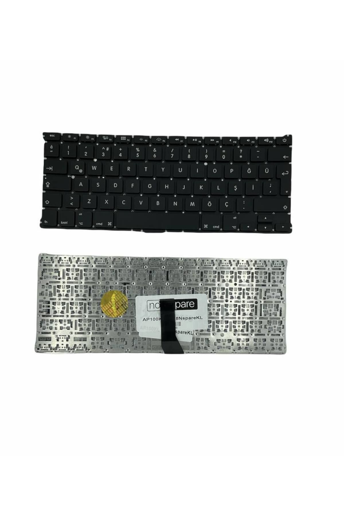 Macbook ile Uyumlu Air 13'' A1369 MC503LL/A* Notebook Klavye Siyah TR Büyük Enter Versiyon