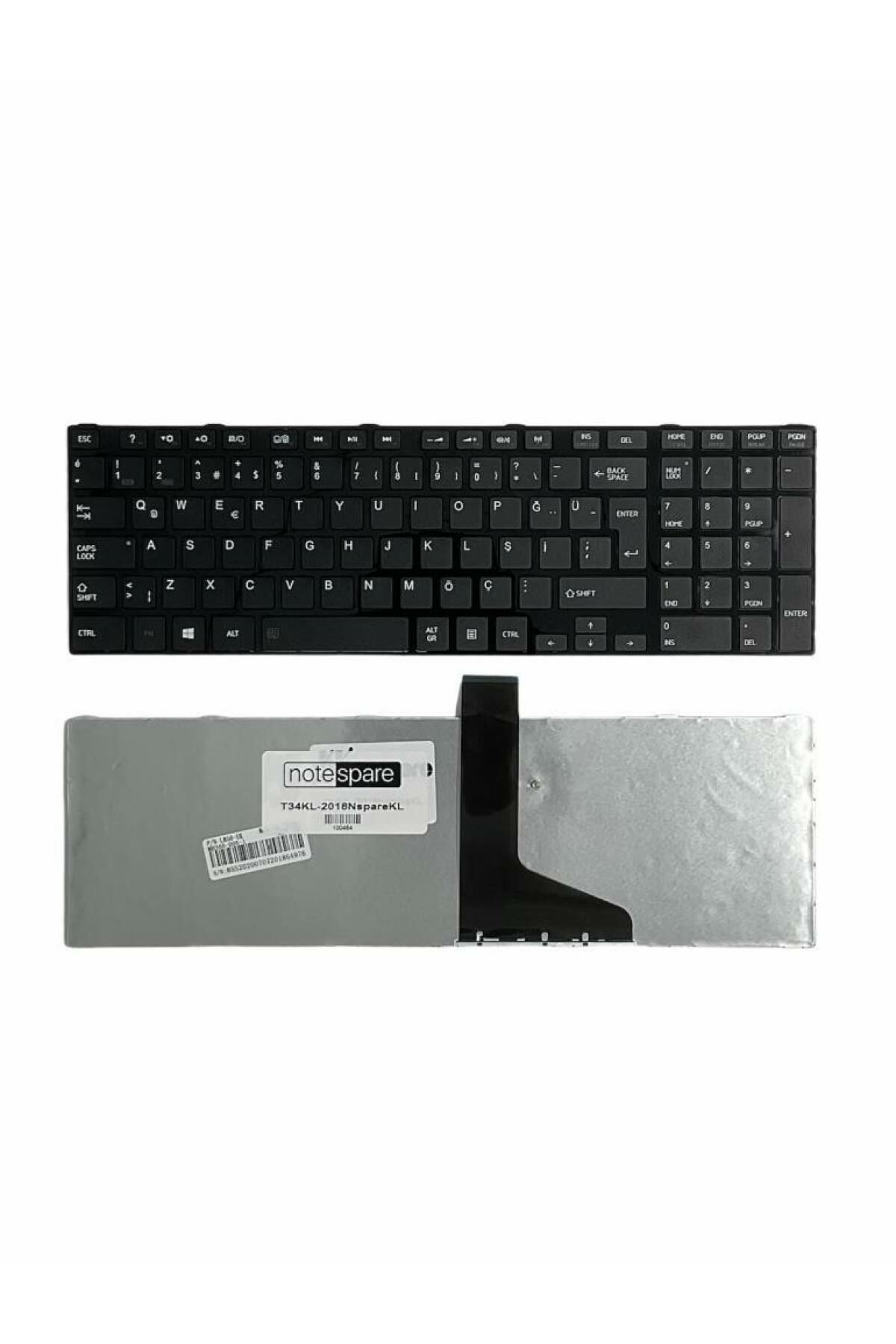 Toshiba ile Uyumlu Satellite C855-26N, C855-26P, C855-26R, C855-26T Klavye Çerçeveli Siyah TR