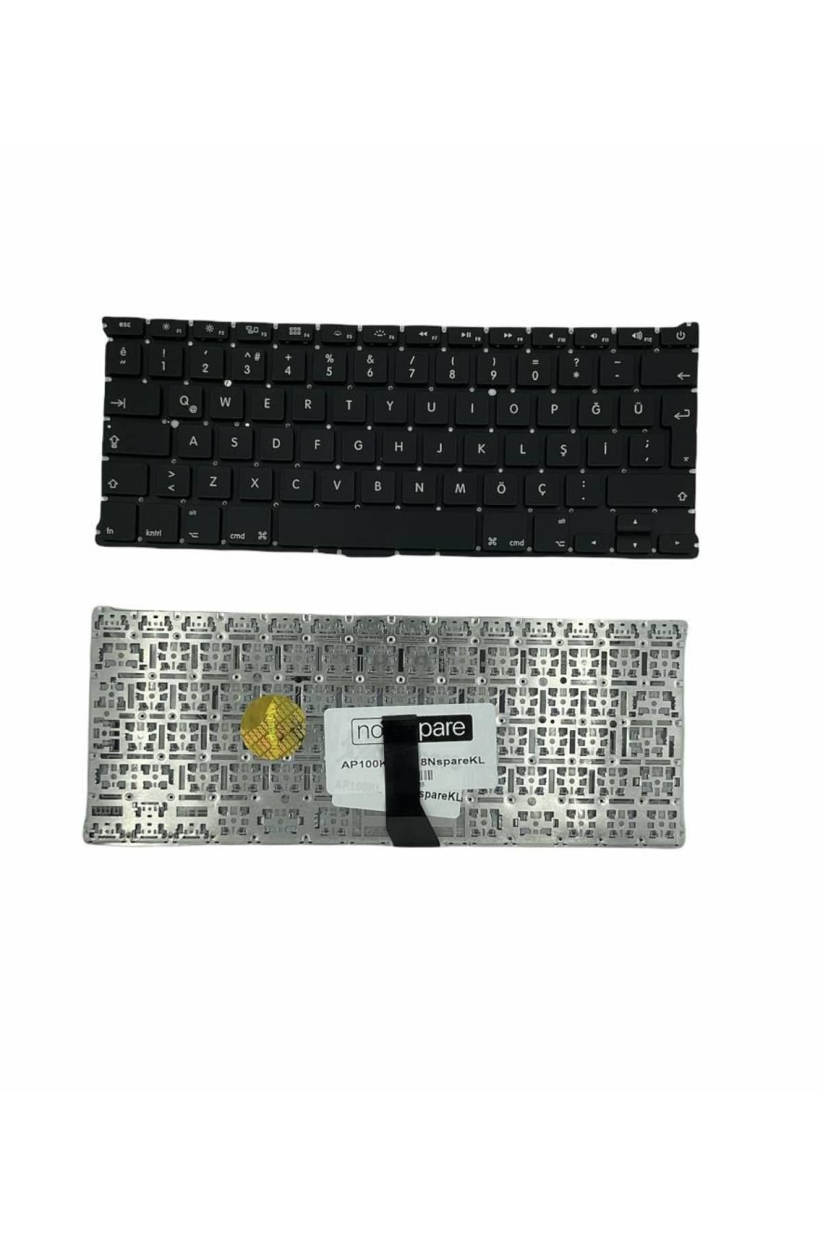 Macbook ile Uyumlu Air 13'' A1466 MD231LL/A Notebook Klavye Siyah TR Büyük Enter Versiyon