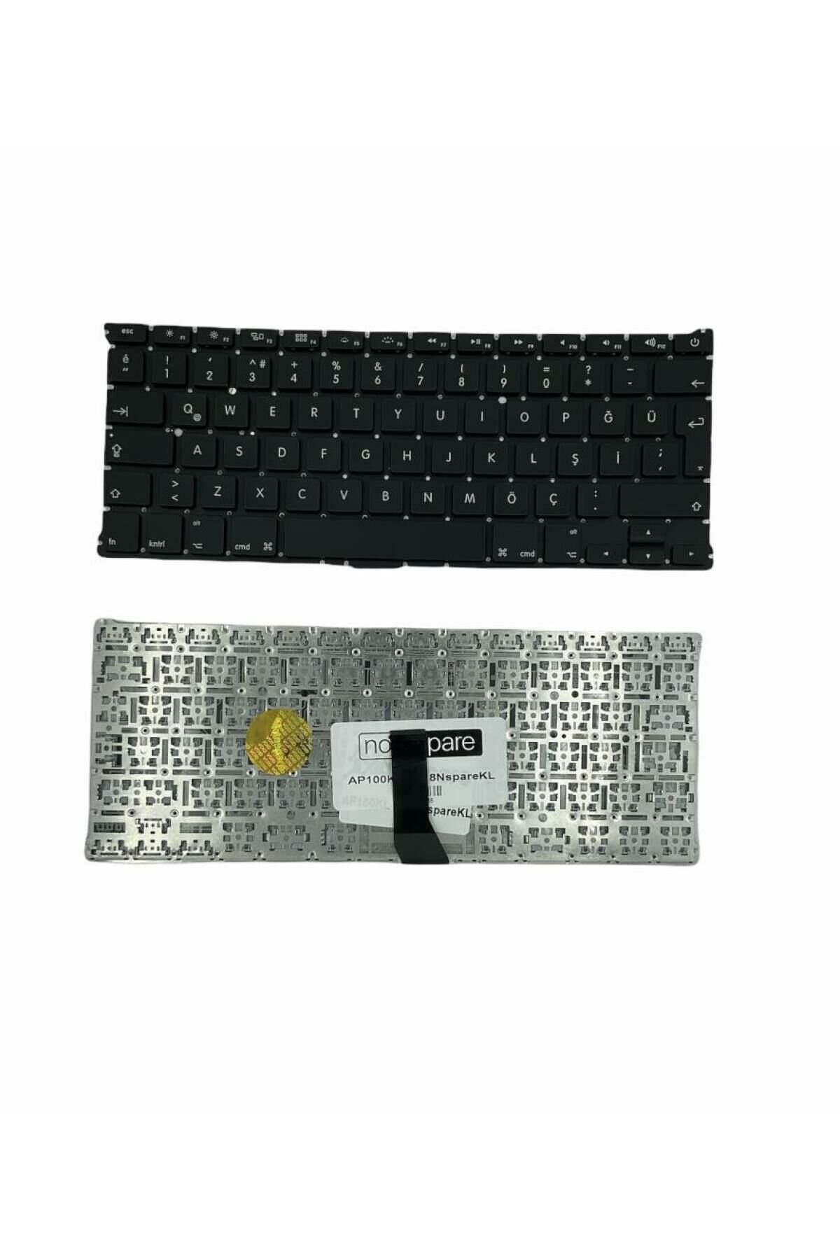Macbook ile Uyumlu Air 13'' A1466 MD628LL/A Edu Notebook Klavye Siyah TR Büyük Enter Versiyon