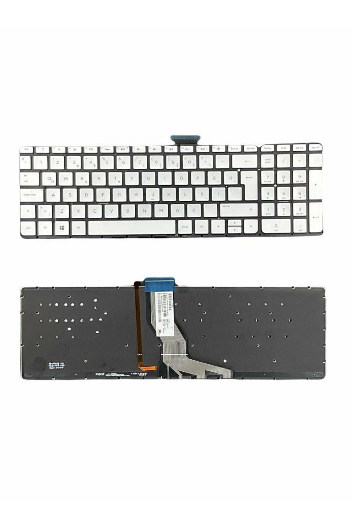 Hp ile Uyumlu Pavilion 15-au000nt, 15-au001nt, 15-au002nt Işıklı Klavye Gümüş Gri TR
