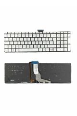Hp ile Uyumlu Pavilion 15-aw010nt, 15-aw011nt, 15-aw012nt Işıklı Klavye Gümüş Gri TR