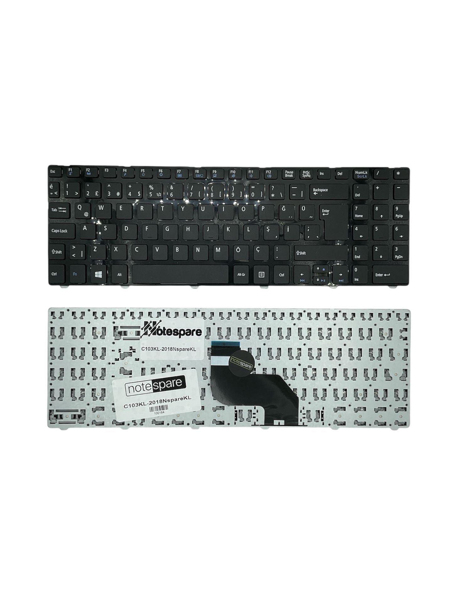 Casper ile Uyumlu V128862AK2, V128862AS2, V128862AK3, V128862BK1 Klavye Siyah Çerçeveli TR