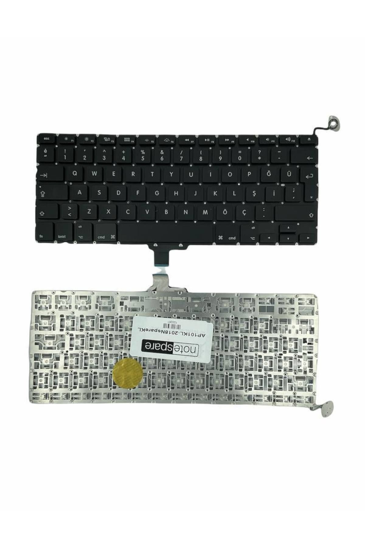 MacBook ile Uyumlu Pro 13 A1278 Notebook Klavye Siyah TR Büyük Enter Versiyon