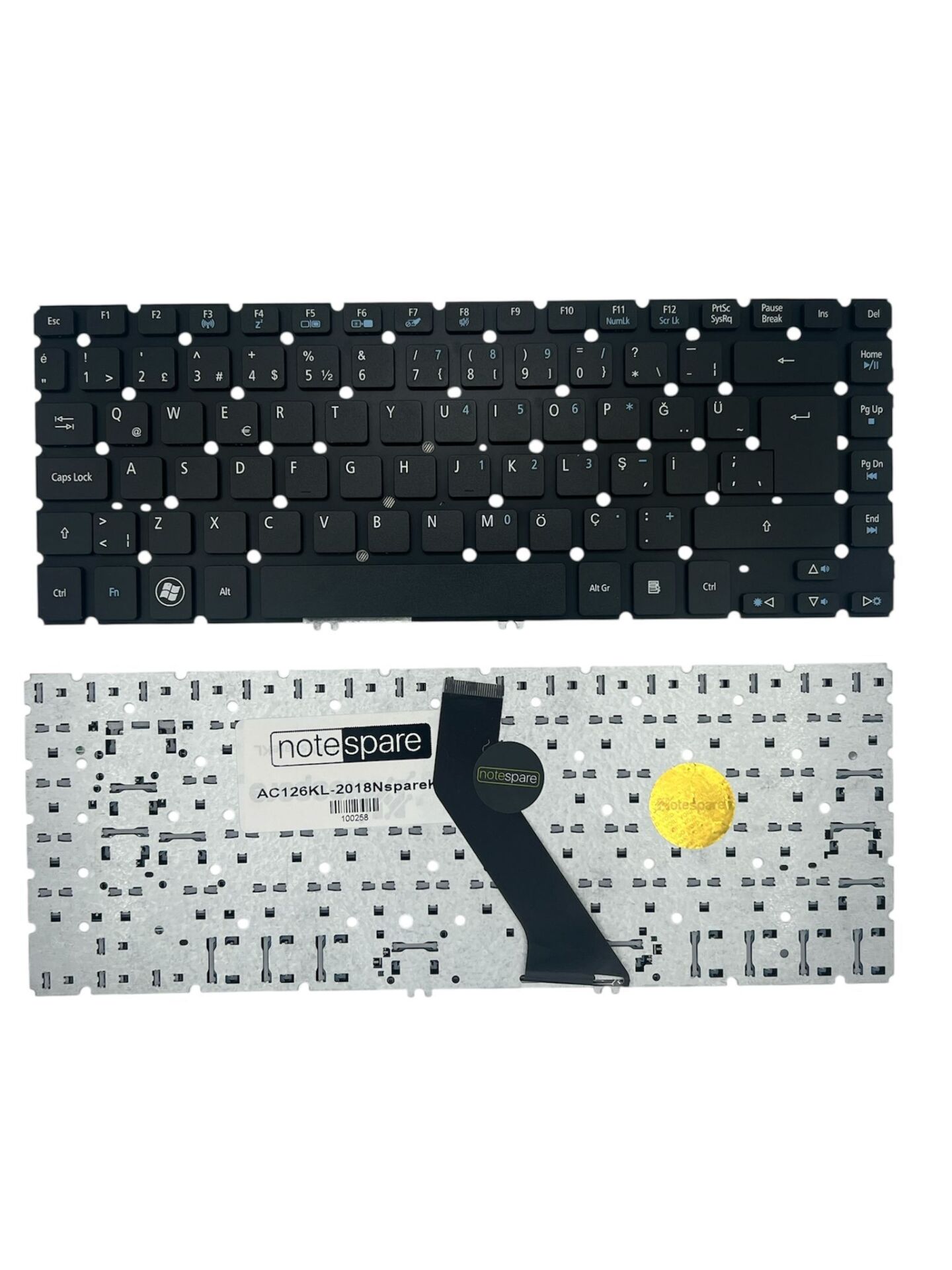 Acer ile Uyumlu MP-11F73U4-4422, MP-11F73U4-4424 Notebook Klavye Siyah TR
