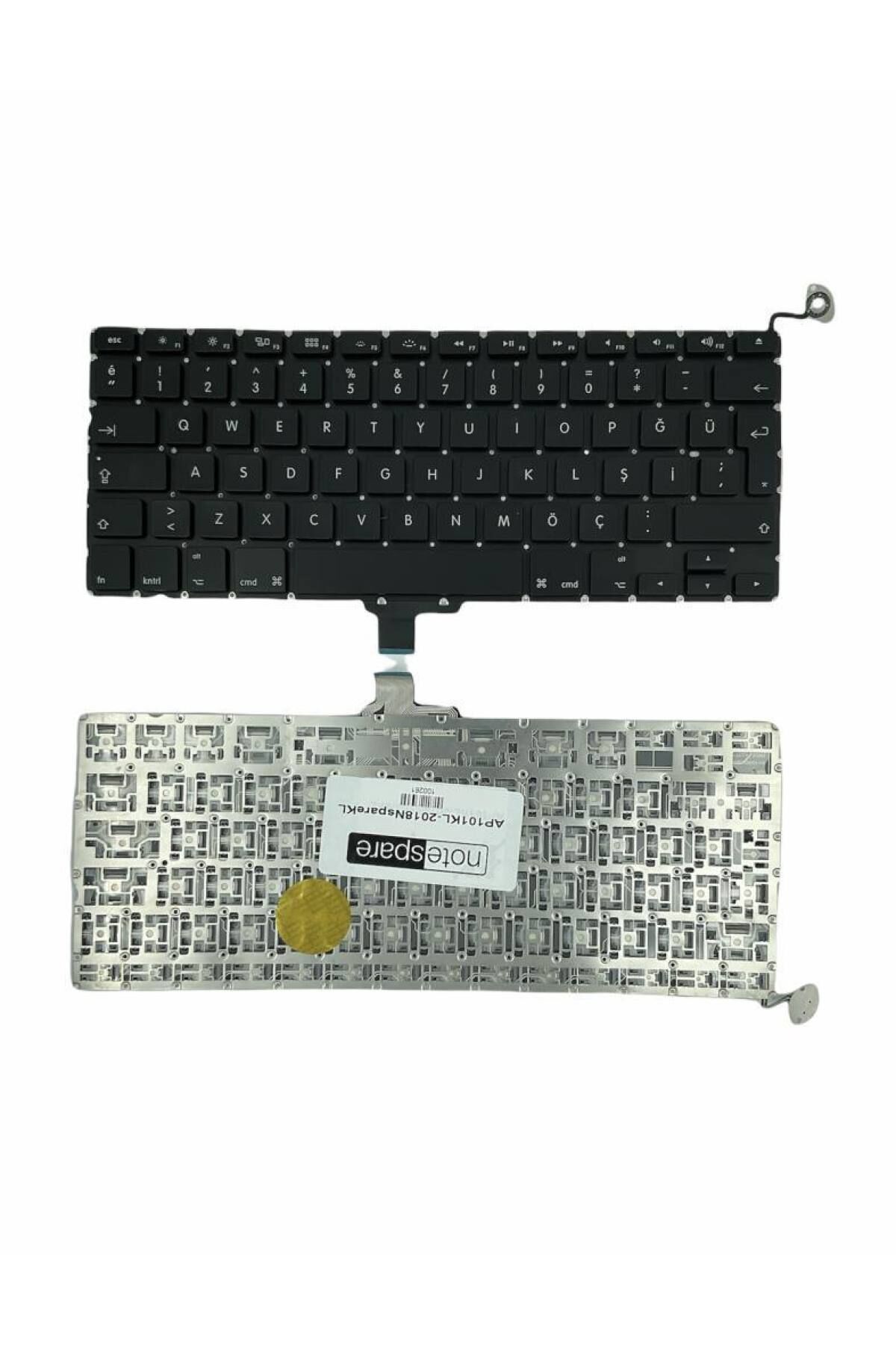 MacBook ile Uyumlu Pro A1278 MB990LL/A (Z0GKQ) Notebook Klavye Siyah TR Büyük Enter Versiyon