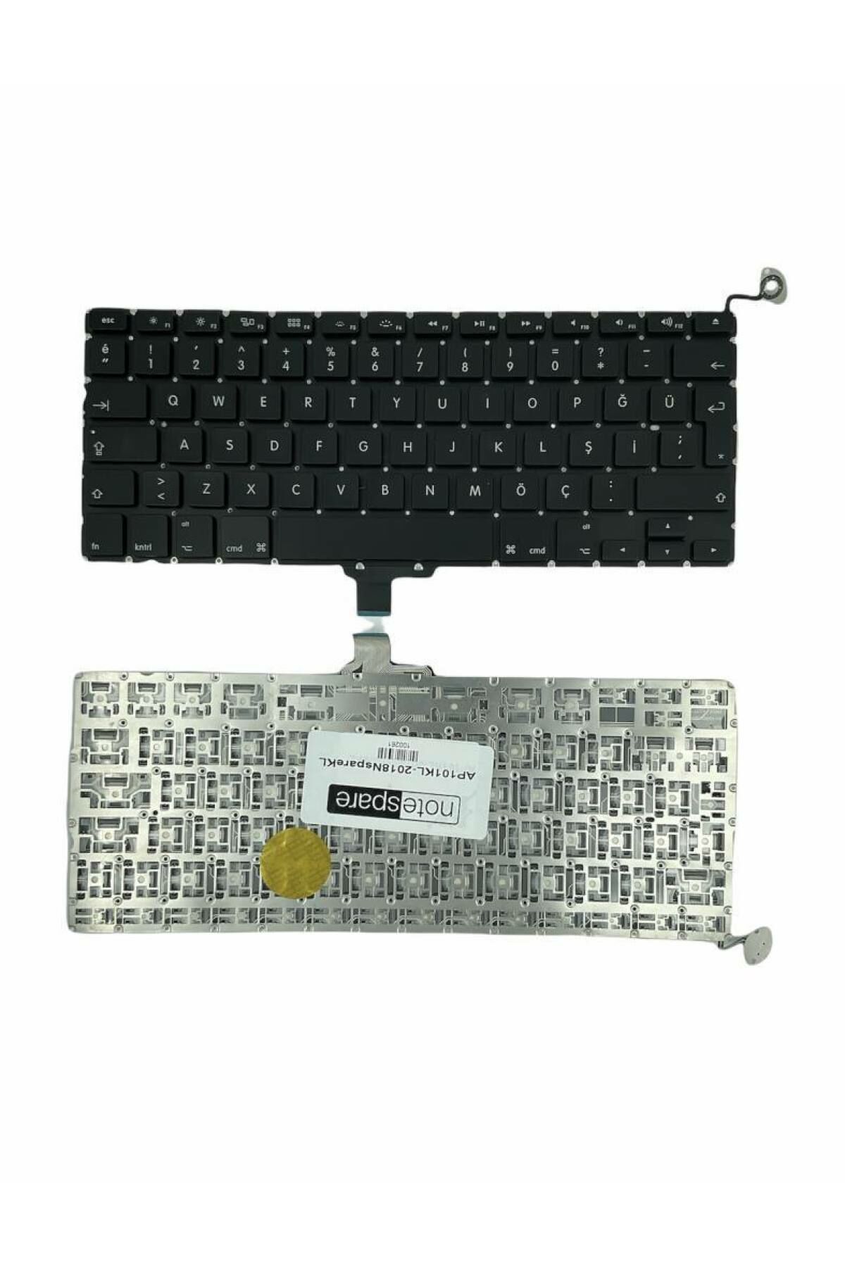 MacBook ile Uyumlu Pro A1278 MC374LL/A (Z0J7Q) Notebook Klavye Siyah TR Büyük Enter Versiyon
