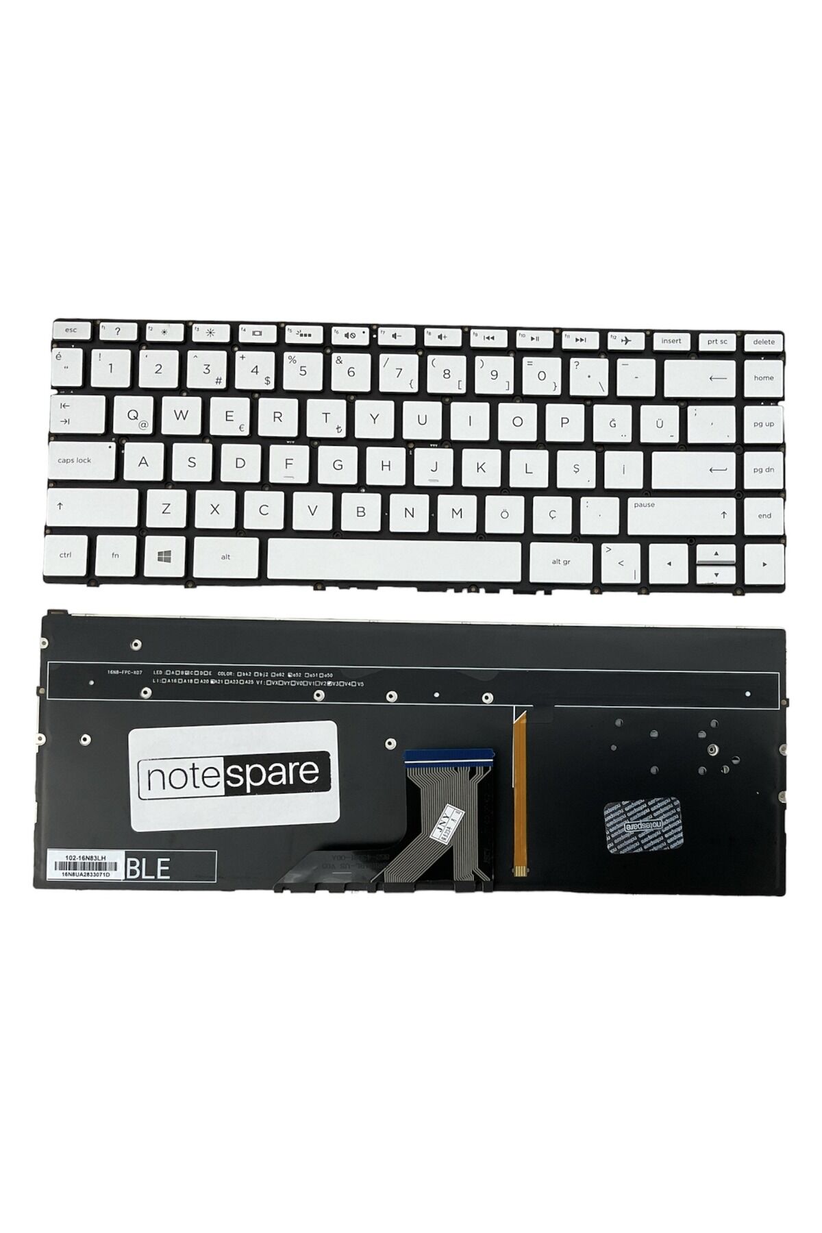 Hp ile Uyumlu Envy 13-ad002nt 2CR39EA, 13-ad003nt 2CR40EA Notebook Klavye Işıklı Gümüş Gri TR