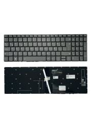 Lenovo ile Uyumlu S340-15IWL 81N800HGTX Klavye Işıklı Füme TR Power Tuşlu Versiyon