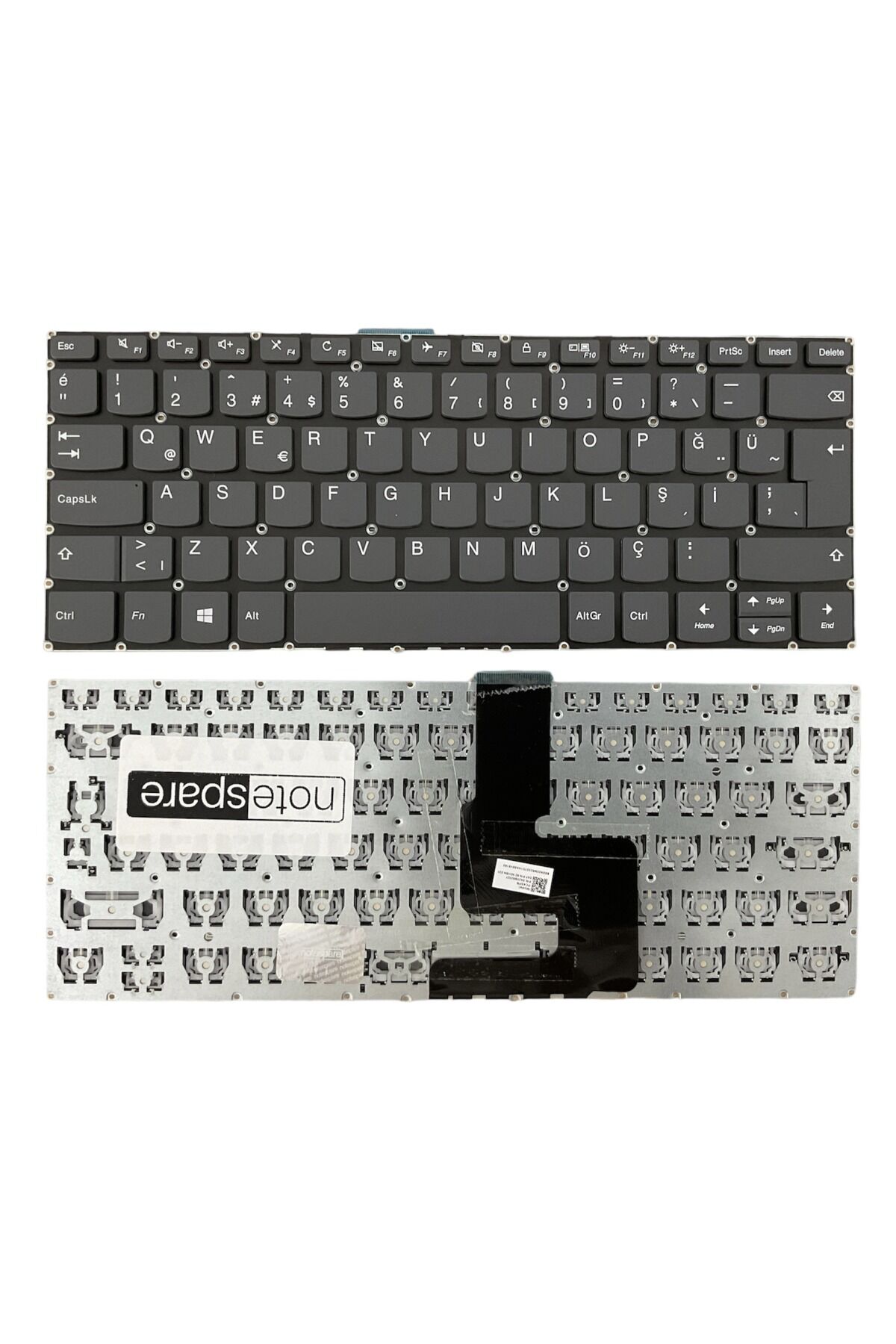Lenovo ile Uyumlu 9Z.Ndsbn.C1N, 9Z.Ndssn.001, 9Z.Ndssn.00T Notebook Klavye Füme TR