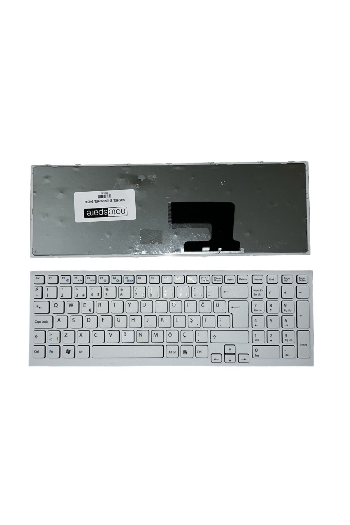 Sony ile Uyumlu Vaio VPCEH1C5E, VPCEH1E1E, VPCEH1E1R Notebook Klavye Beyaz TR Çerçeveli