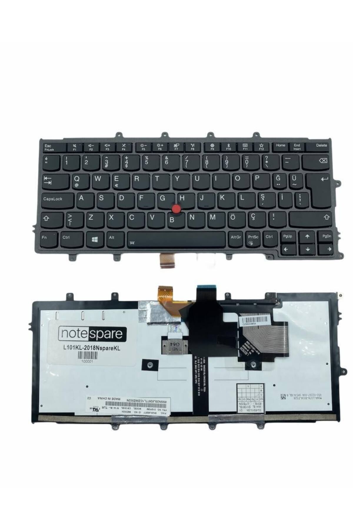 Lenovo ile Uyumlu ThinkPad X250 20CMS00100, X260 20F5003GTX Notebook Klavye Işıklı Siyah TR